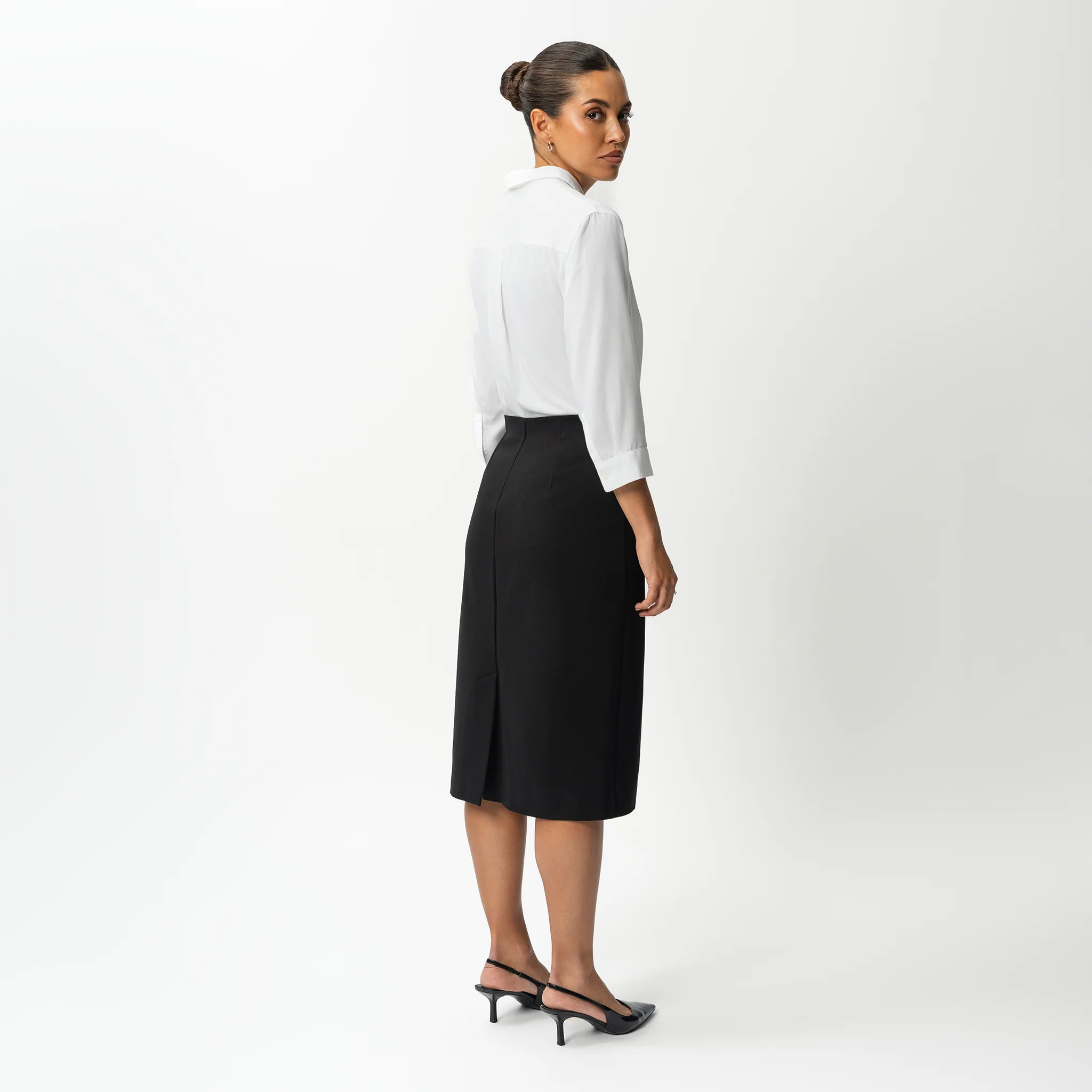 Tailored Ponte Midi Skirt - Image 3