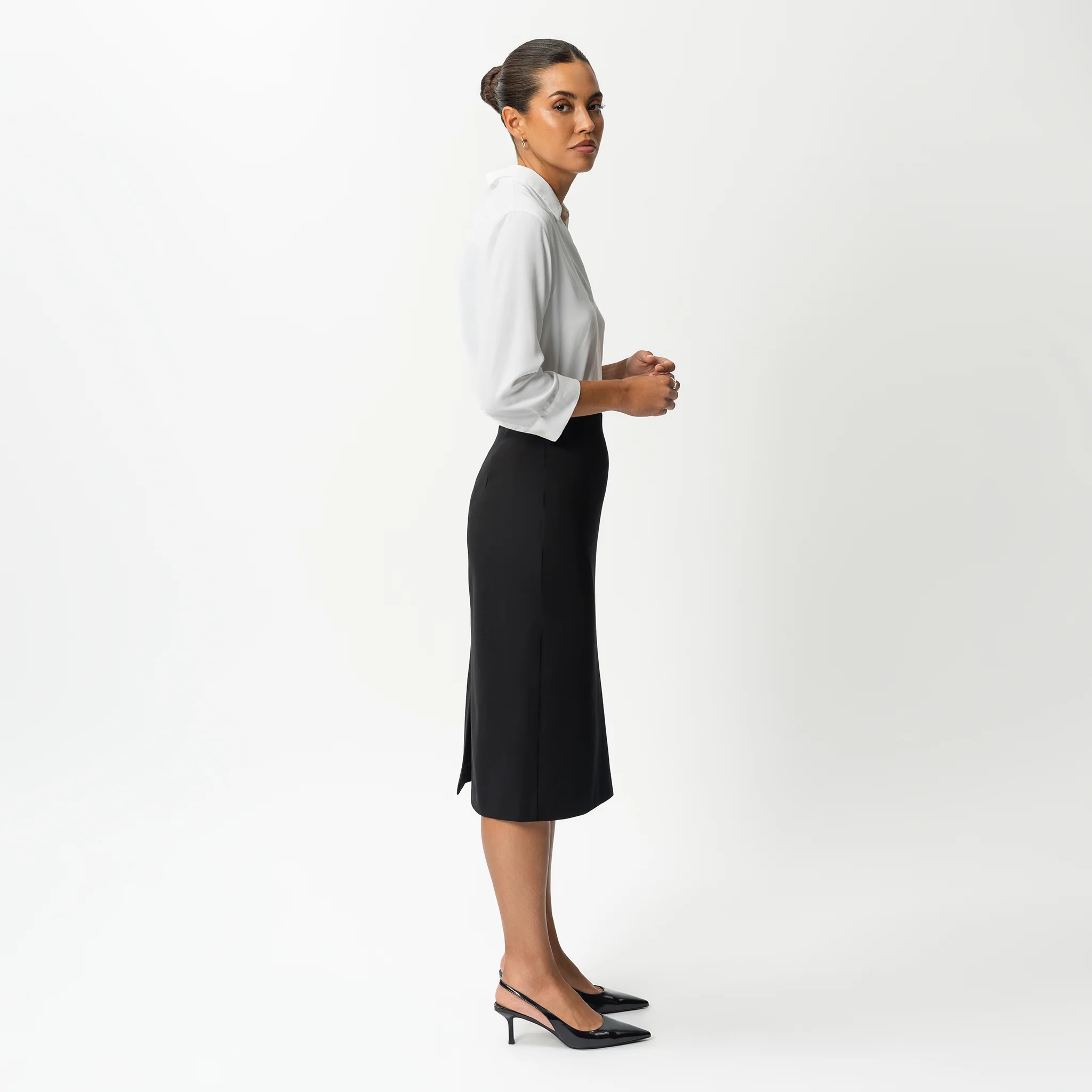 Tailored Ponte Midi Skirt - Image 7