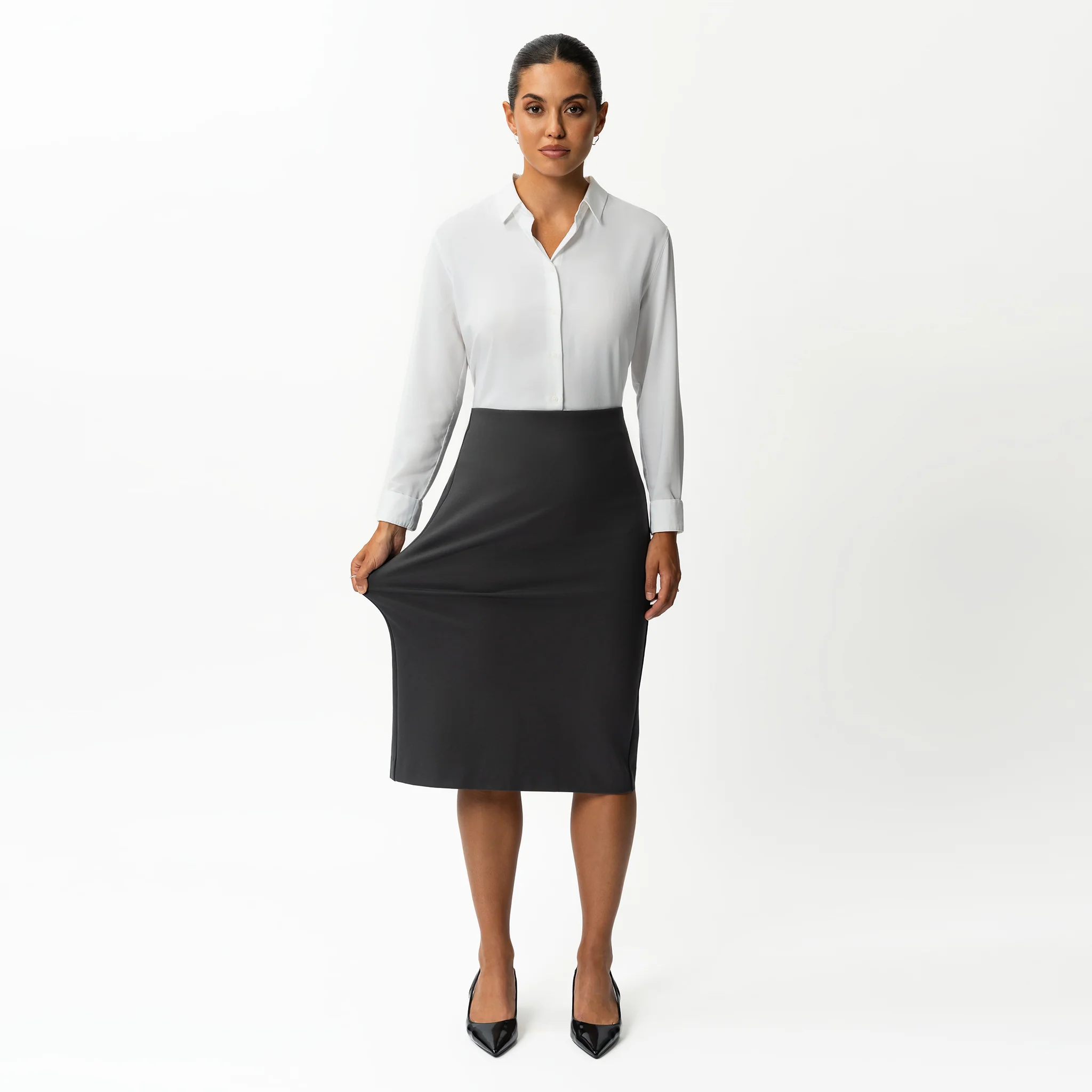 Tailored Ponte Midi Skirt - Image 5