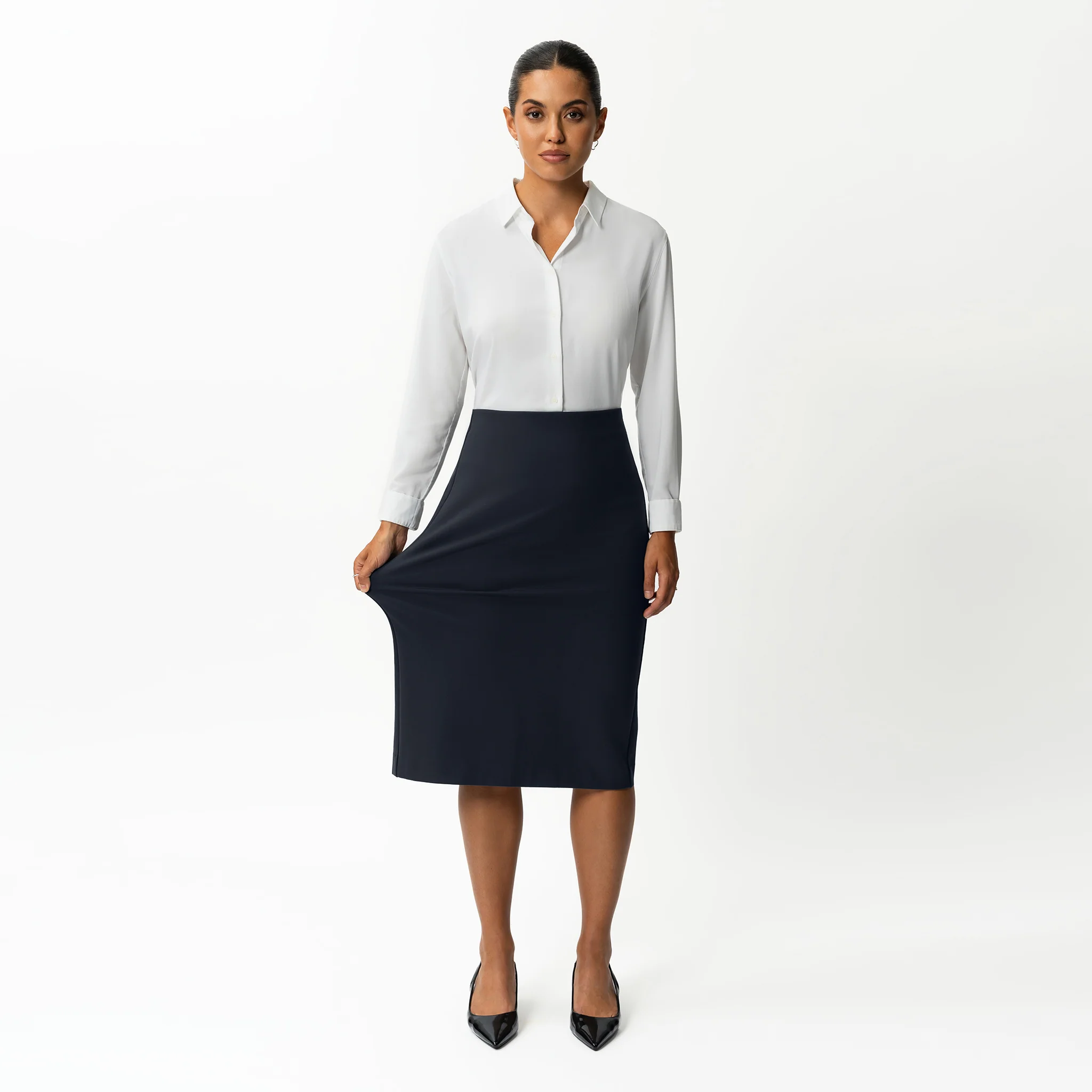 Tailored Ponte Midi Skirt - Image 3